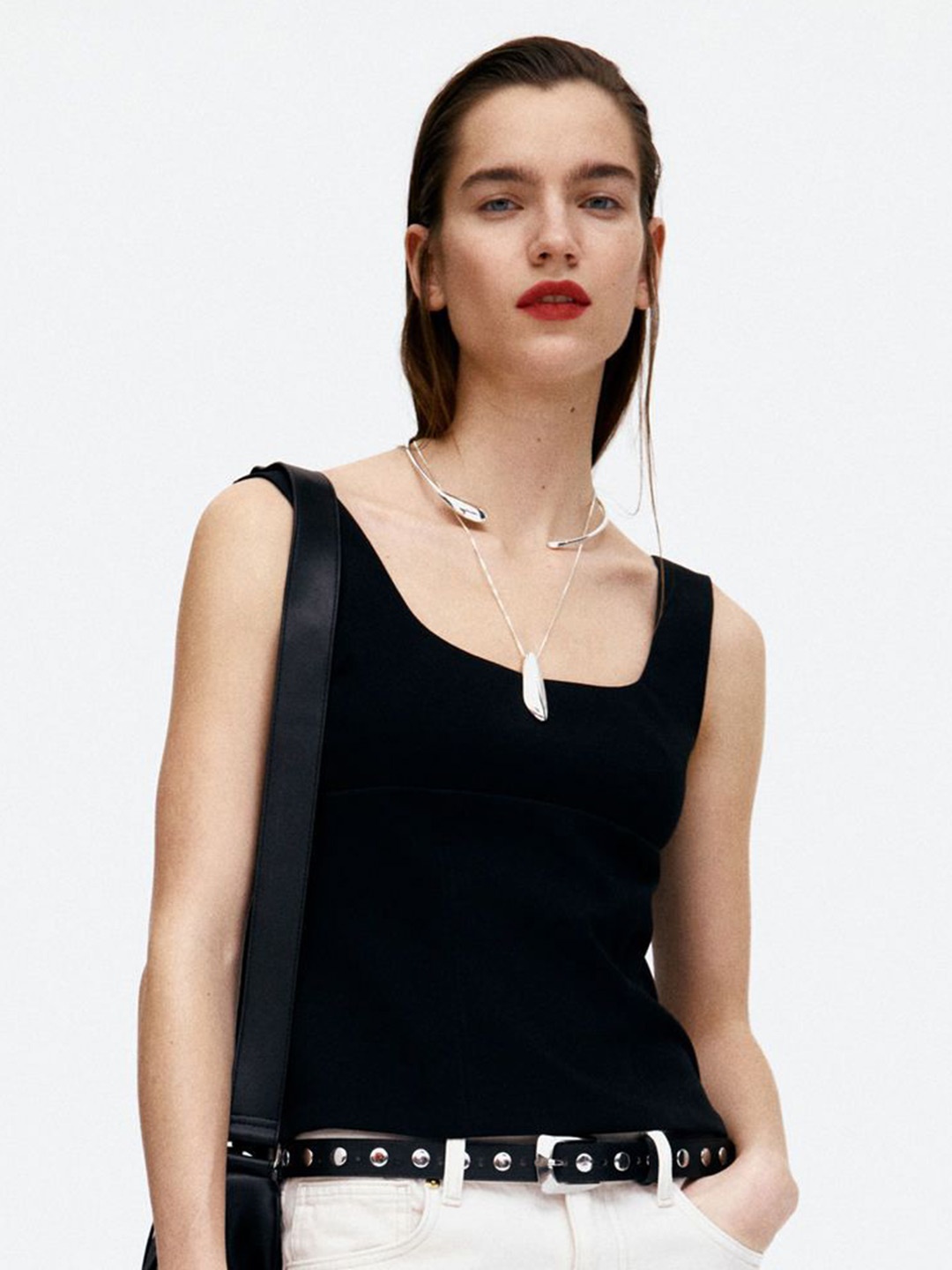 

H&M Tapered-Waist Vest Top, Black