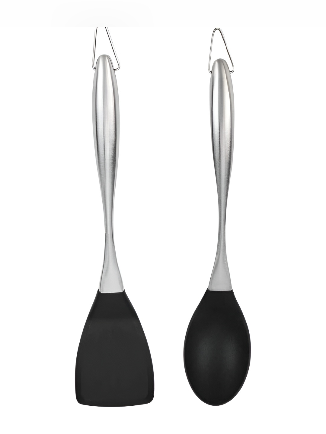 

Baskety Steel & Black 2 Pieces Slotted Spatula With Serving Spoon Spatula