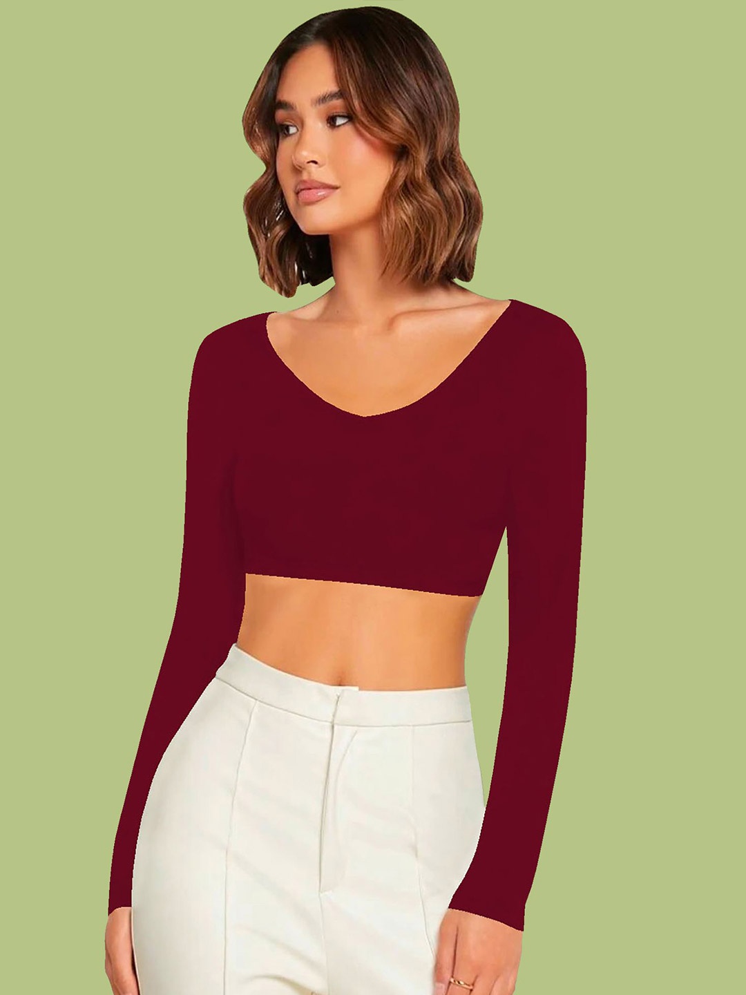 

Dream Beauty Fashion Crop Top, Maroon
