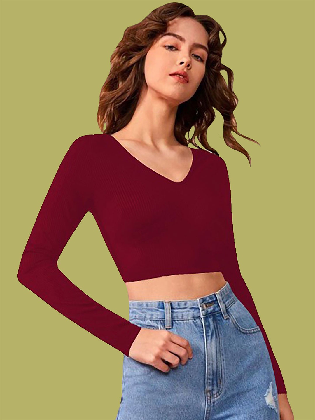 

Dream Beauty Fashion Crop Top, Maroon