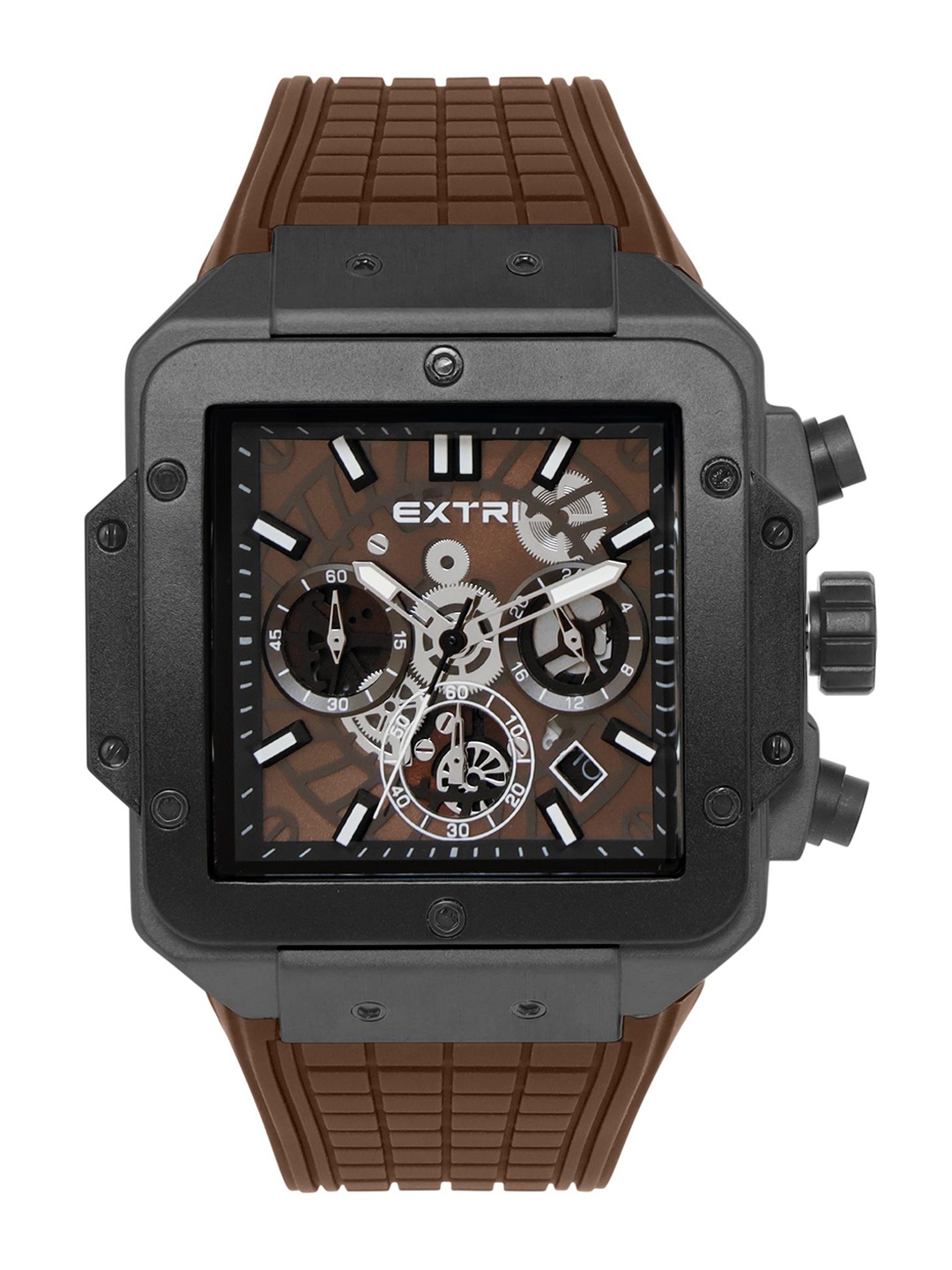 

EXTRI Men Printed Dial & Straps Analogue Watch X6097-I, Brown