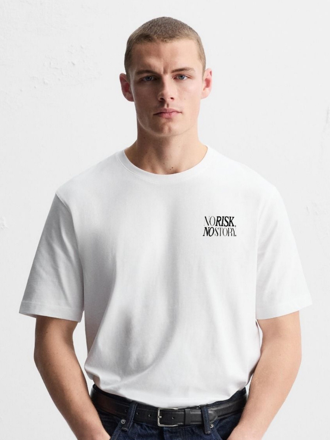 

MISCHIEF MONKEY Men Typography Printed Round Neck Cotton Relaxed Fit T-shirt, White