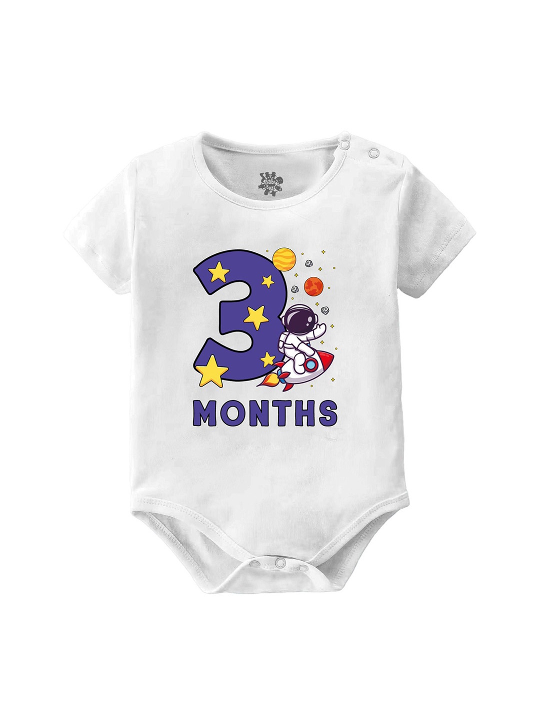 

Baby Buzz Infants Printed Pure Cotton Bodysuit, White
