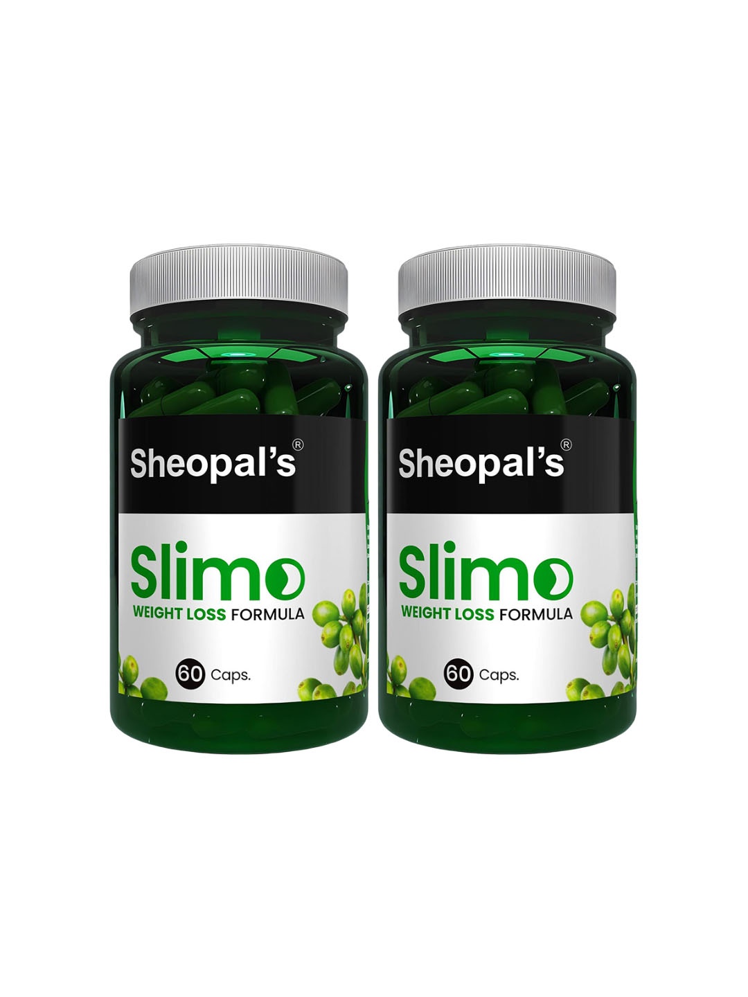 

Sheopal's Set Of 2 Slimo Weight Management - 60 Capsules Each, Green