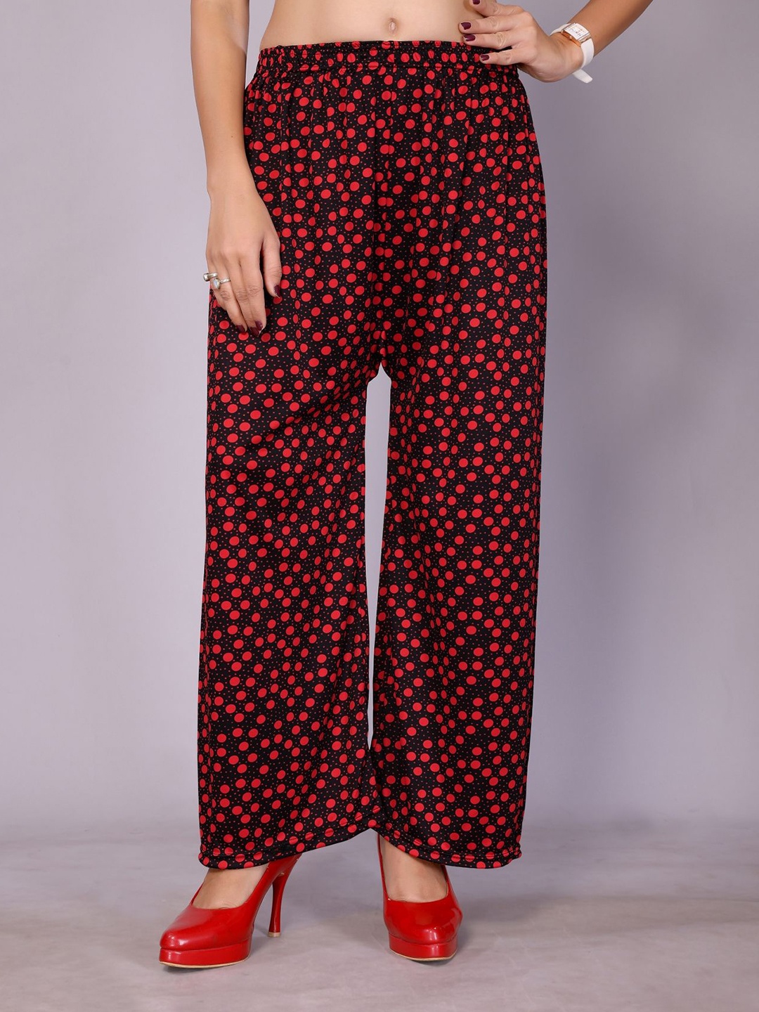 

vj fashion Women Printed Palazzos, Black