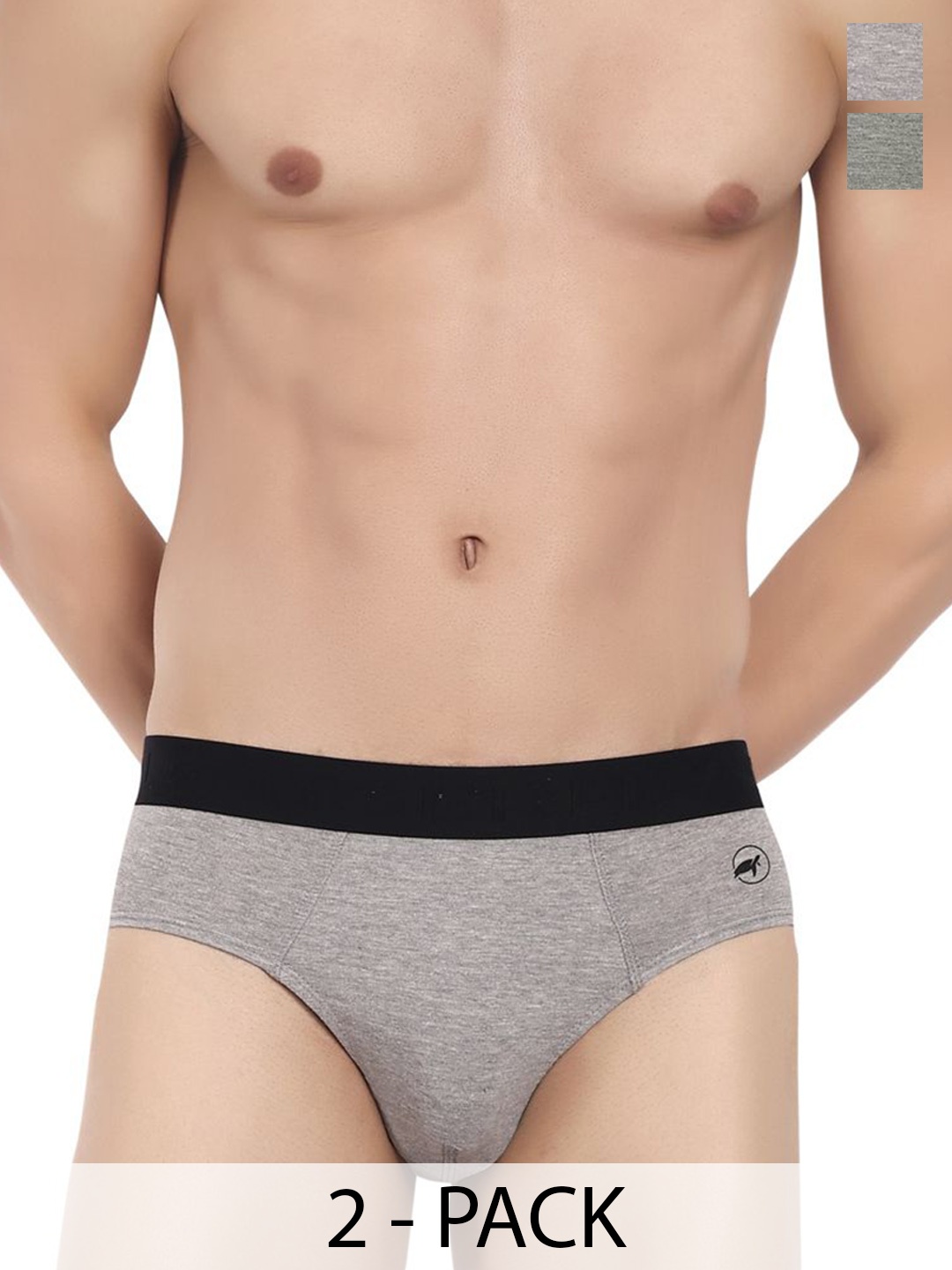 

LOGGERHEAD Pack Of 2 Cotton Hipster Briefs LHFB004-DarkGrey-Anthra, Grey