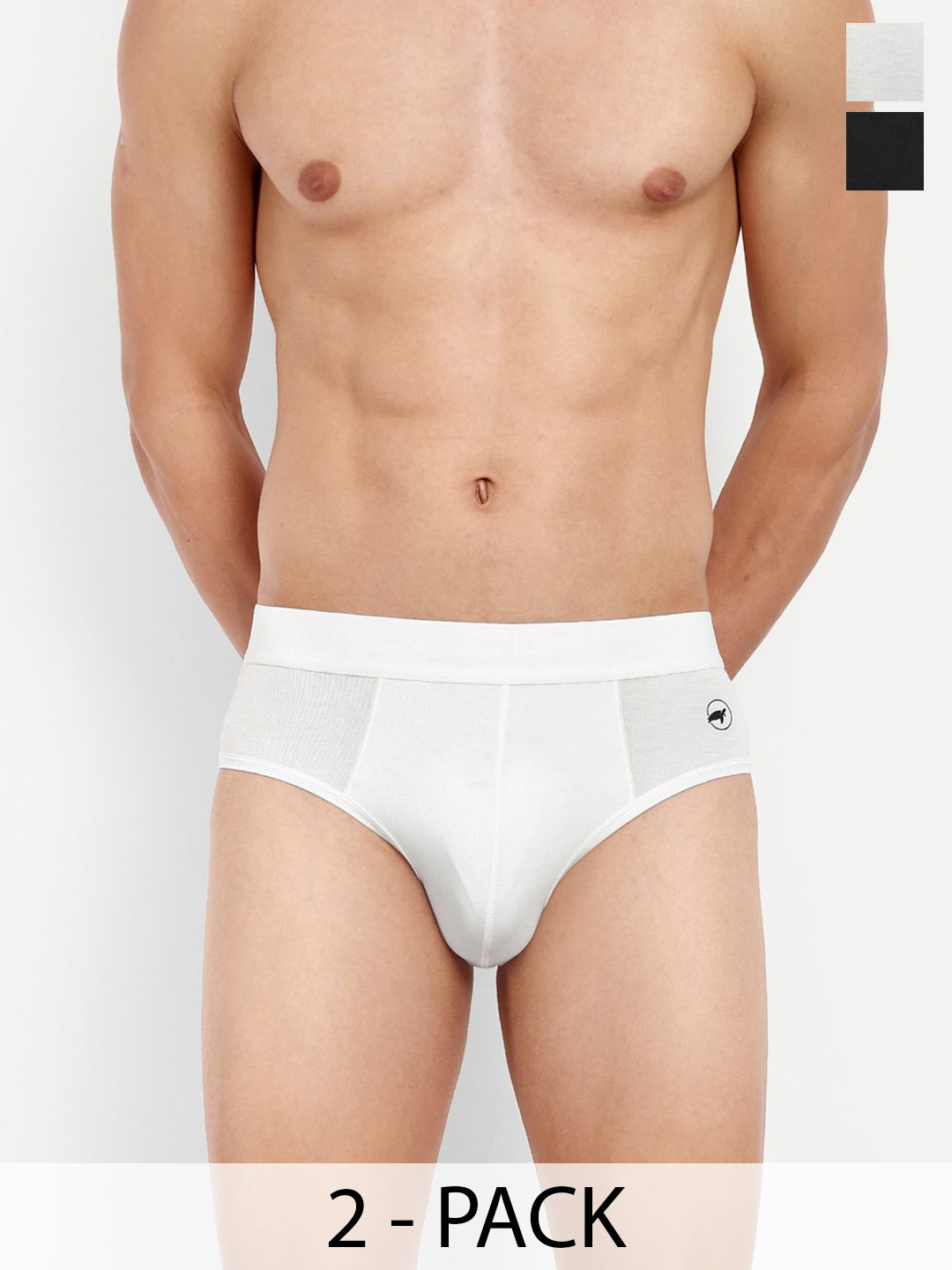 

LOGGERHEAD Pack Of 2 Cotton Hipster Briefs LHMB002-Black-White