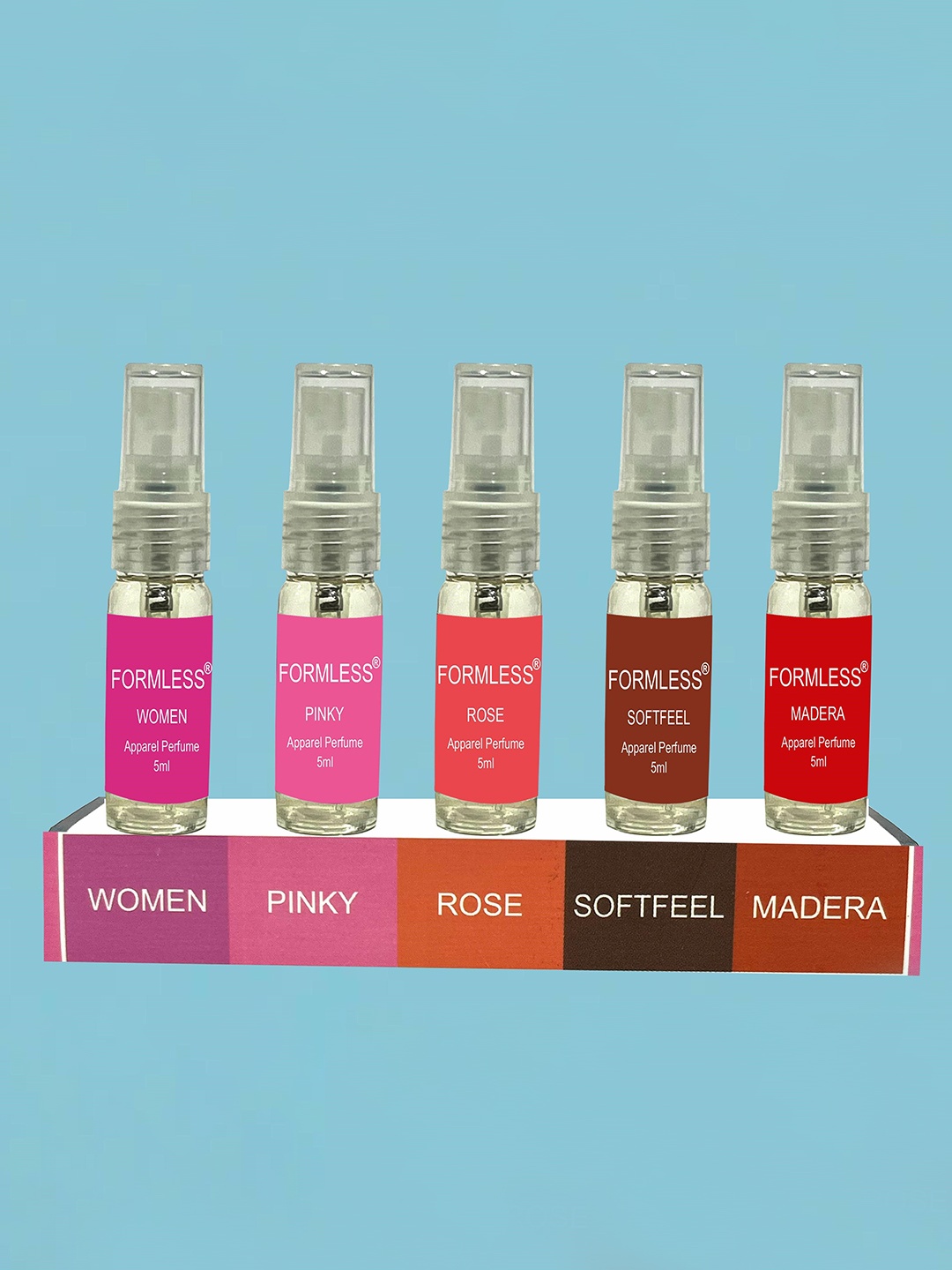 

Formless Fragrance Women Set Of 5 Spray Perfume - 5 ml Each, Transparent