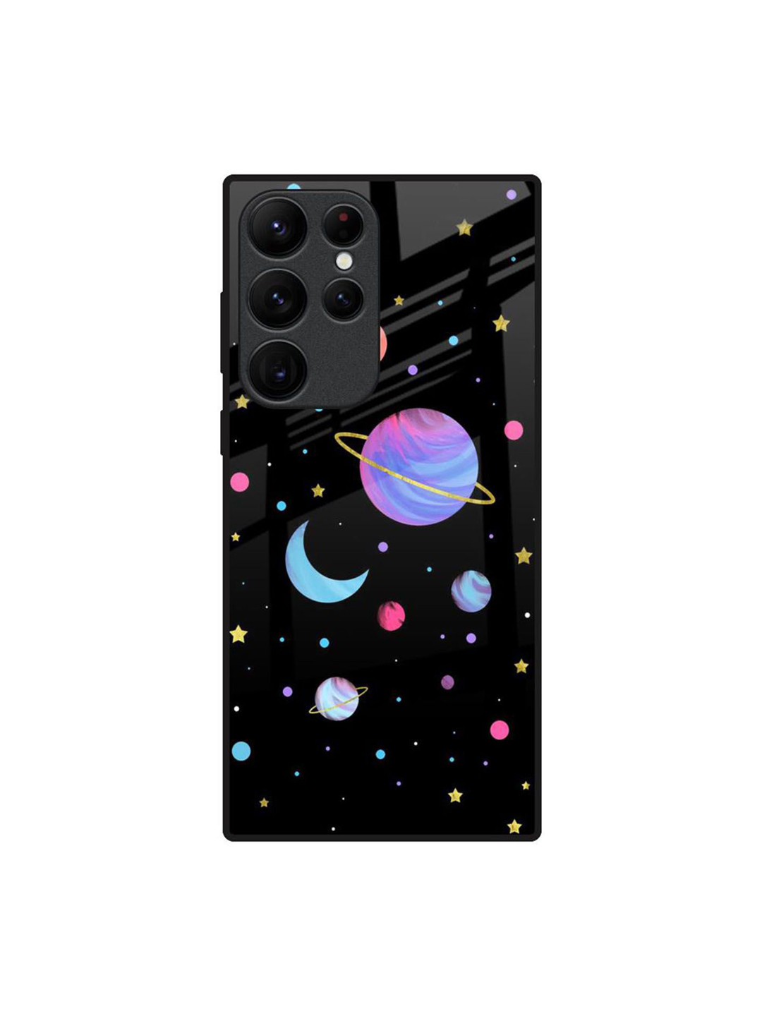 

QRIOH Planet Play Printed Samsung Galaxy S22 Ultra Back Case, Black