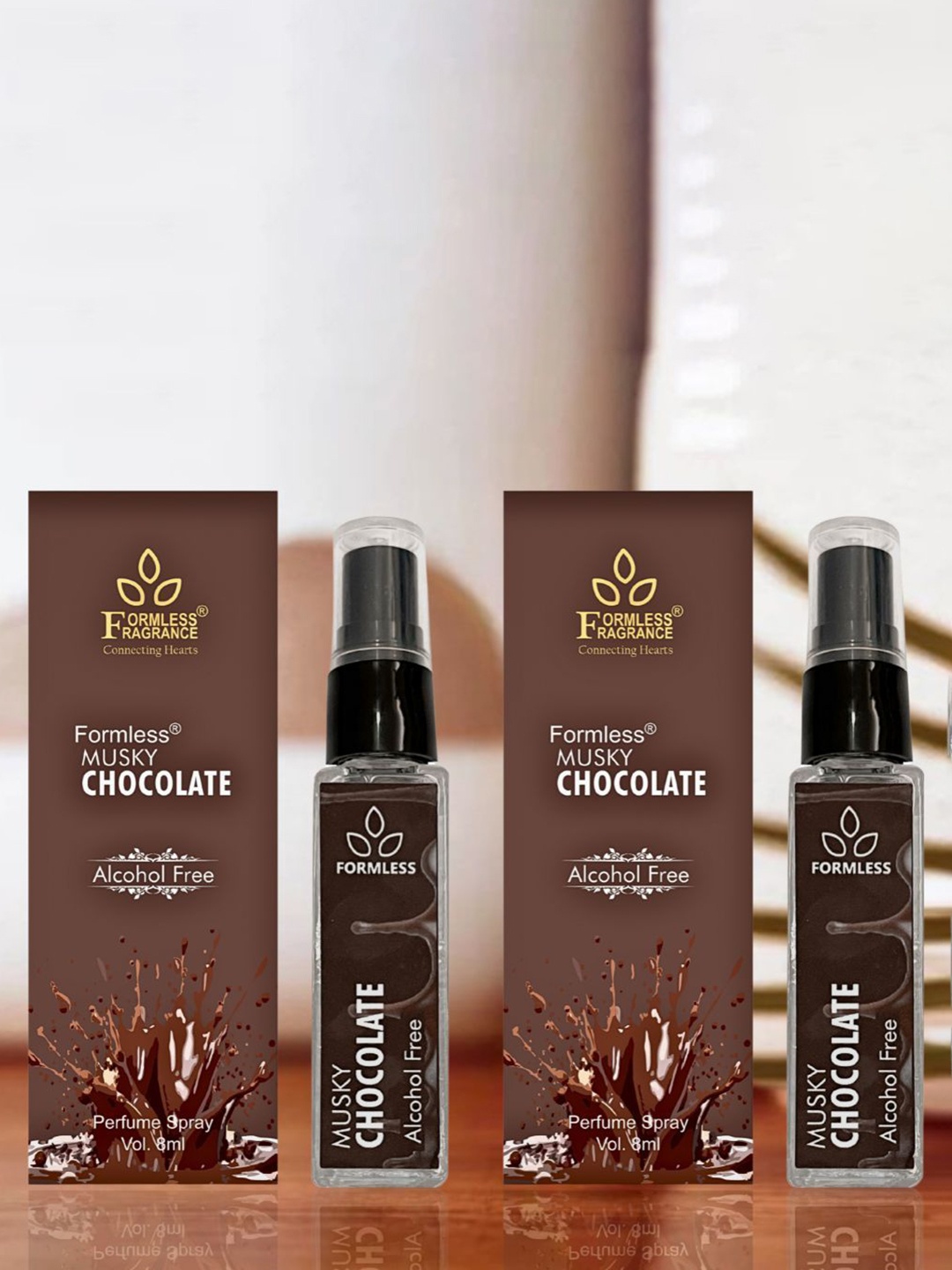 

Formless Fragrance Chocolate Set Of 2 Long Lasting And Alcohol Free Perfume - 8 ml Each, Brown
