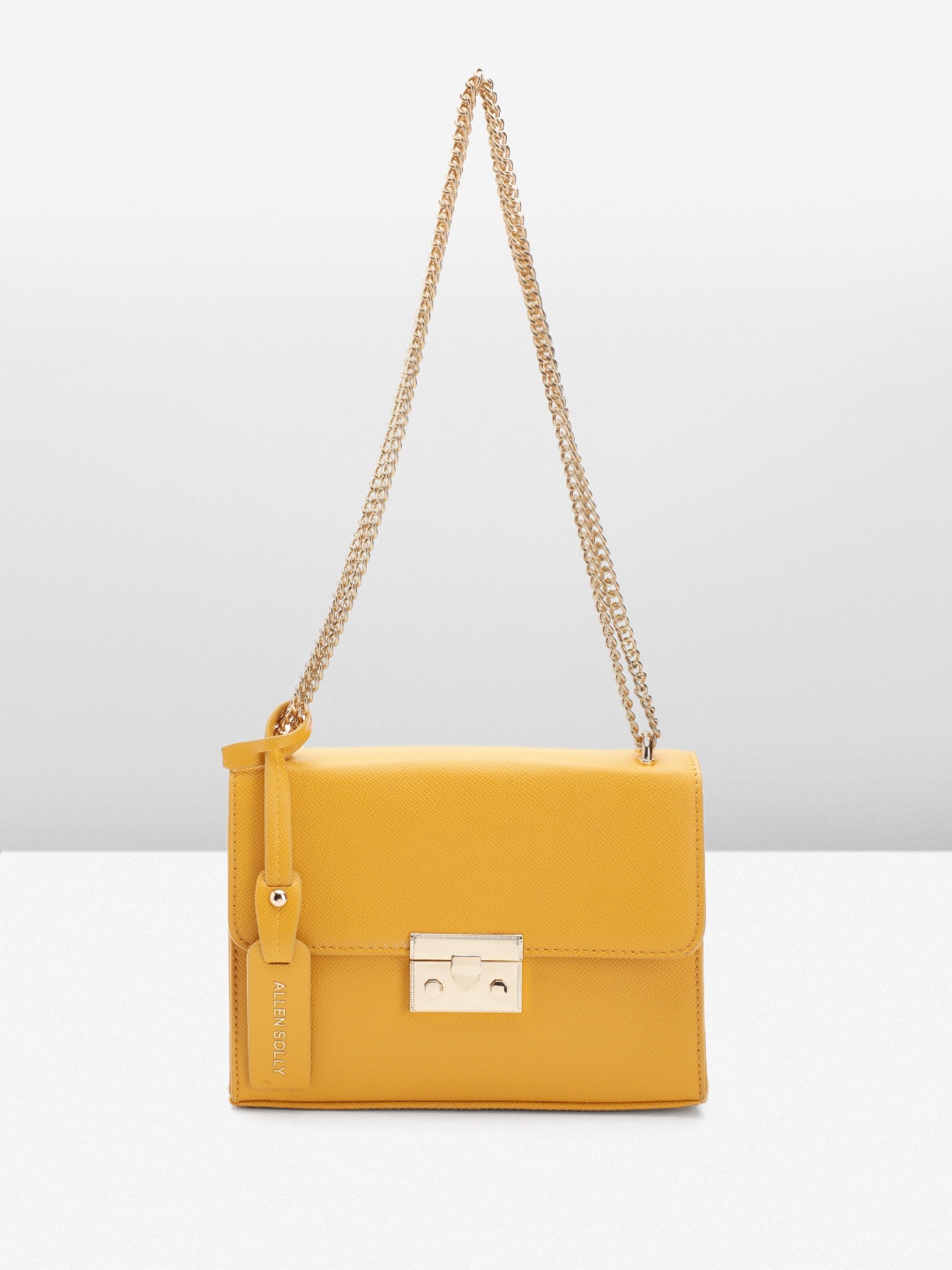 

Allen Solly Textured Structured Sling Bag, Yellow