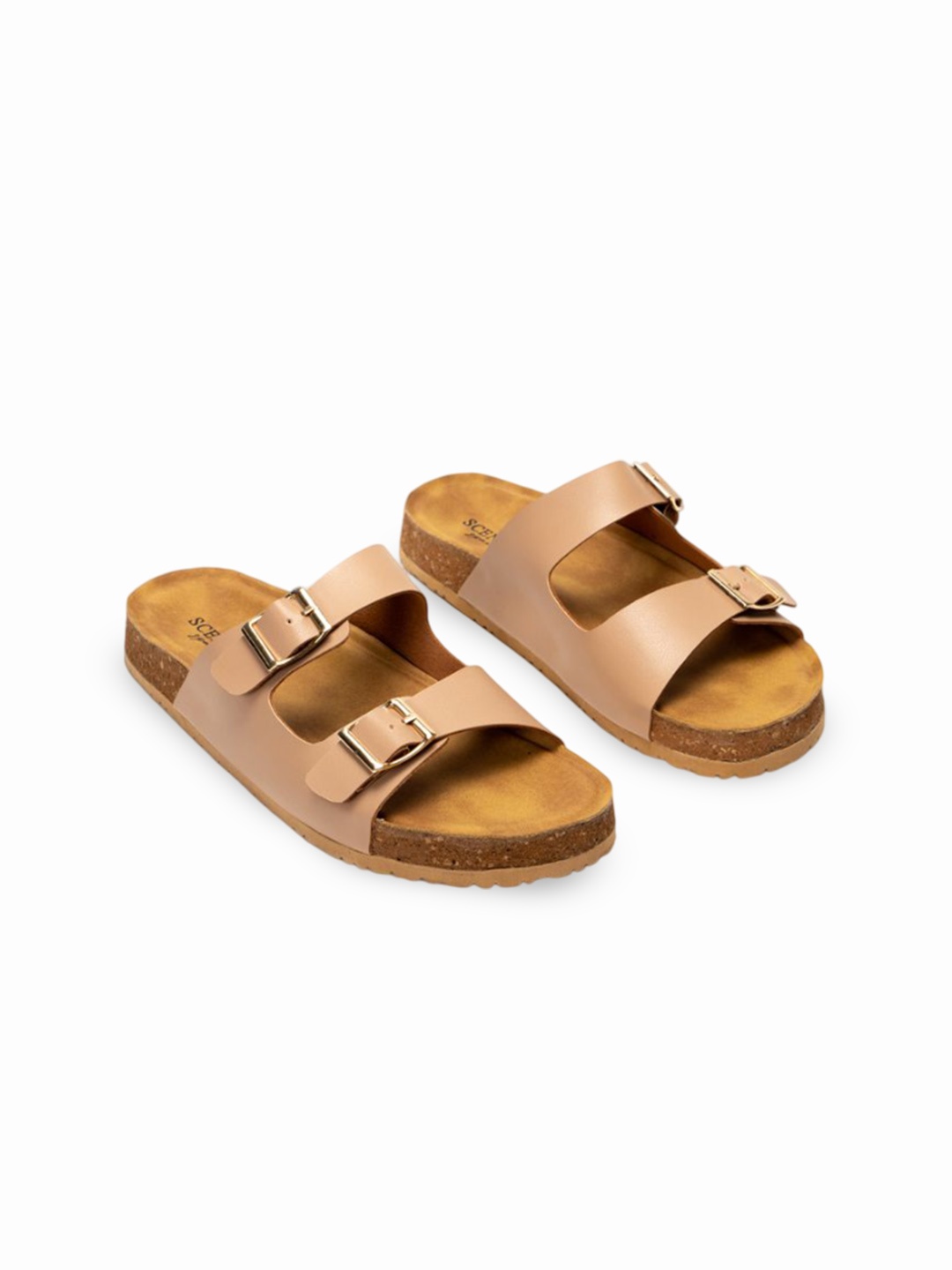 

SCENTRA Women Open Toe Flats, Beige