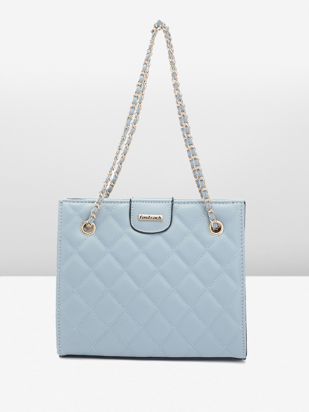 

Fastrack Women Solid Shoulder Bag with Button Closure and unique Shoulder Straps, Blue