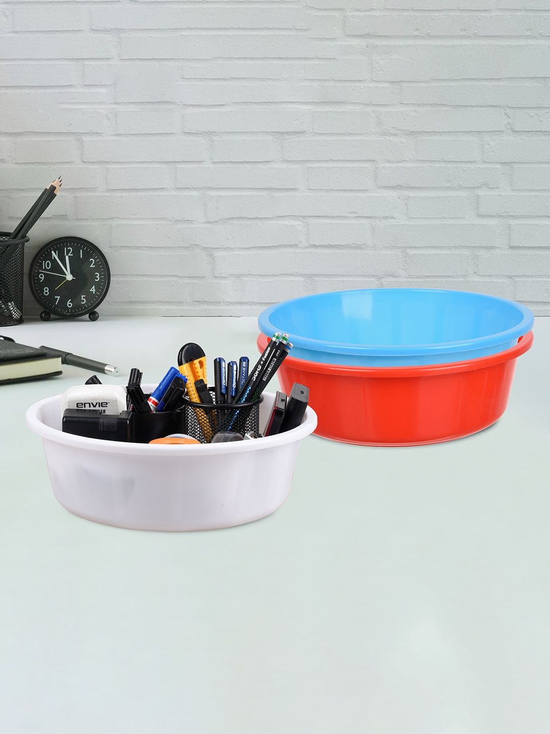 

Kuber Industries Red & Blue 3 Pieces Regular Desk Organisers