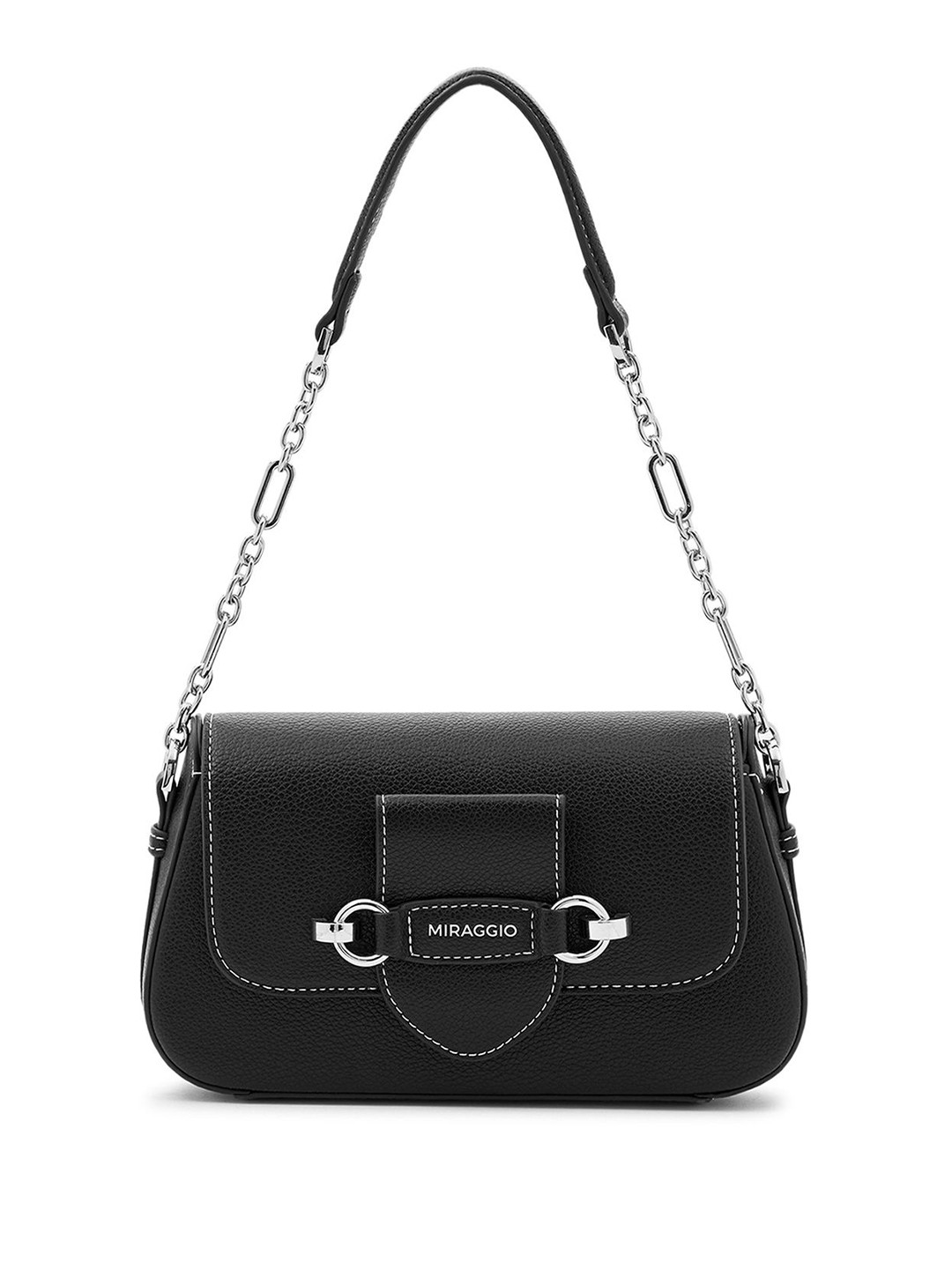 

MIRAGGIO PU Structured Shoulder Bag, Black