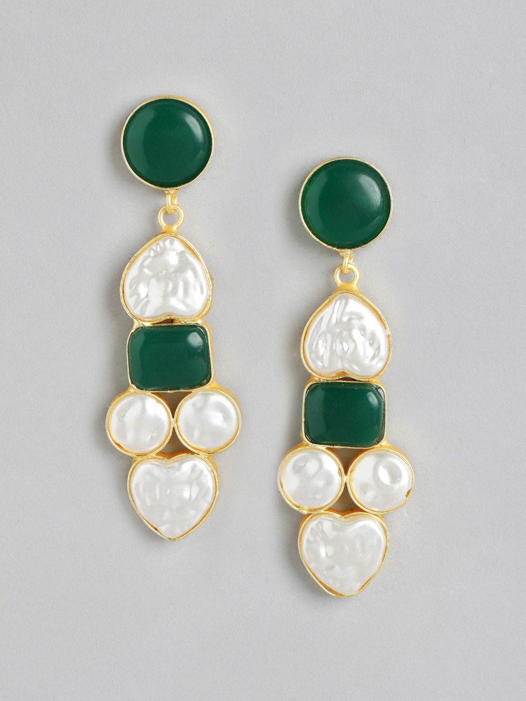 

Anouk Gold-Plated Contemporary Drop Earrings, Green