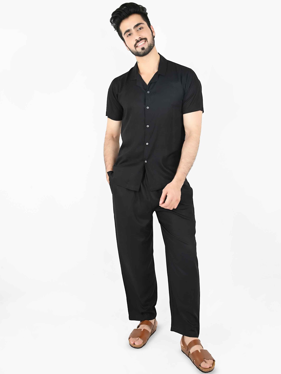 

Blissence pure Cotton Shirt With Trouser, Black