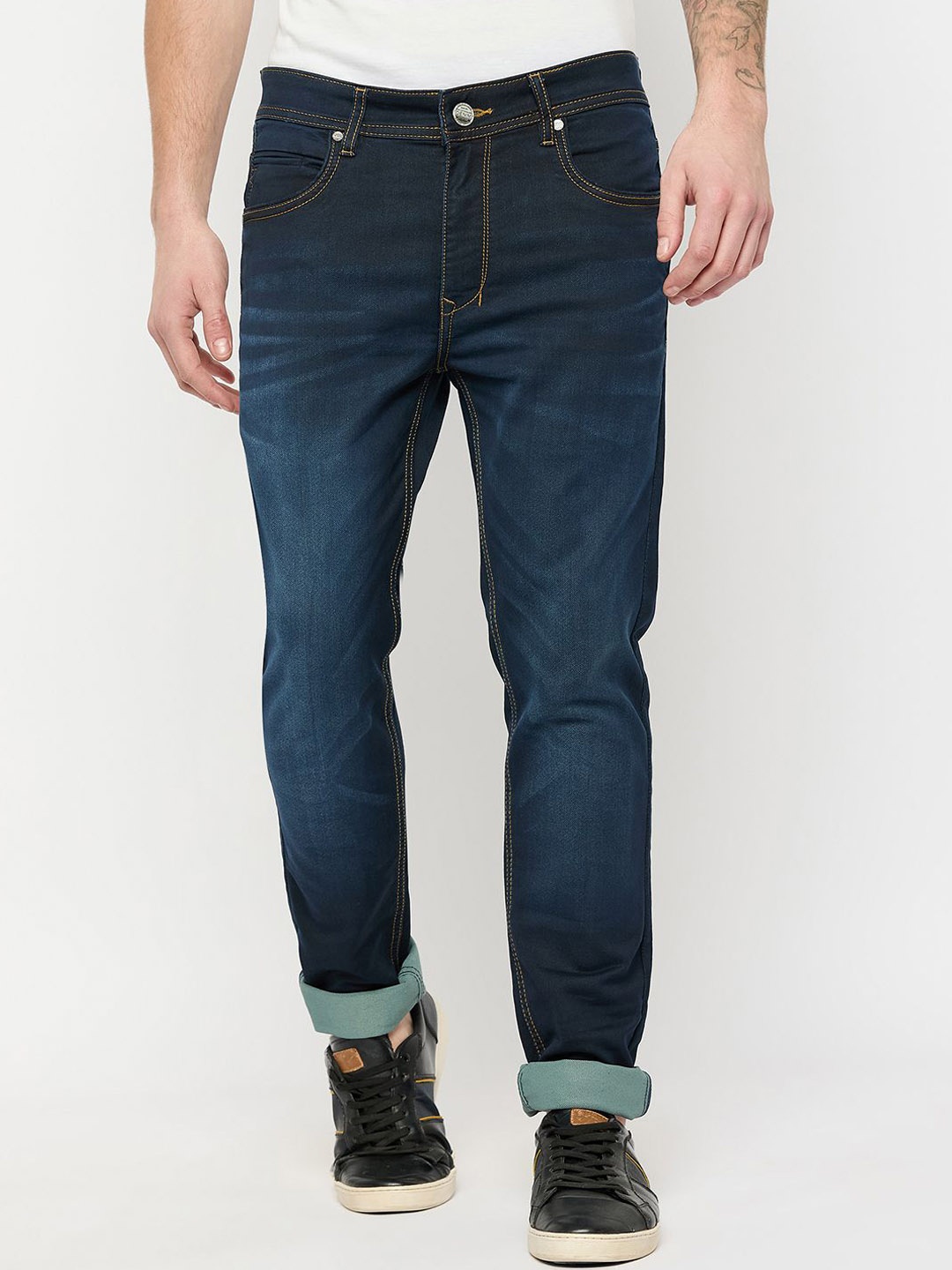 

Duke Men Slim Fit Light Fade Stretchable Mid-Rise Jeans, Blue