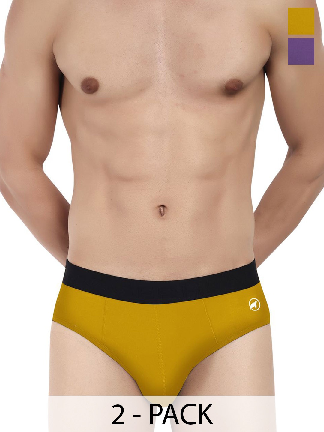 

LOGGERHEAD Pack Of 2 Cotton Hipster Briefs LHMB002-Purple-Yellow