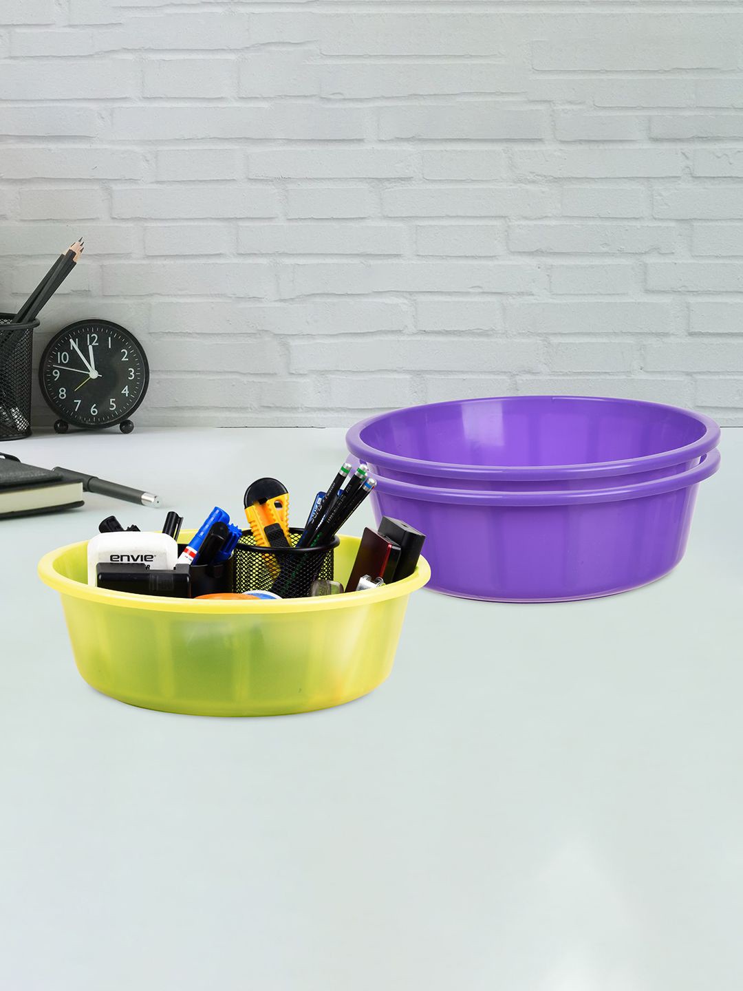 

Kuber Industries Purple & Green 3 Pieces Regular Durable Multi-Utility Organisers