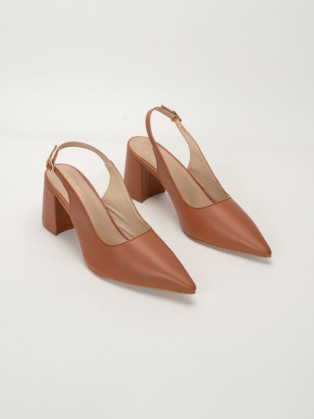 

SCENTRA Party Block Pumps, Tan