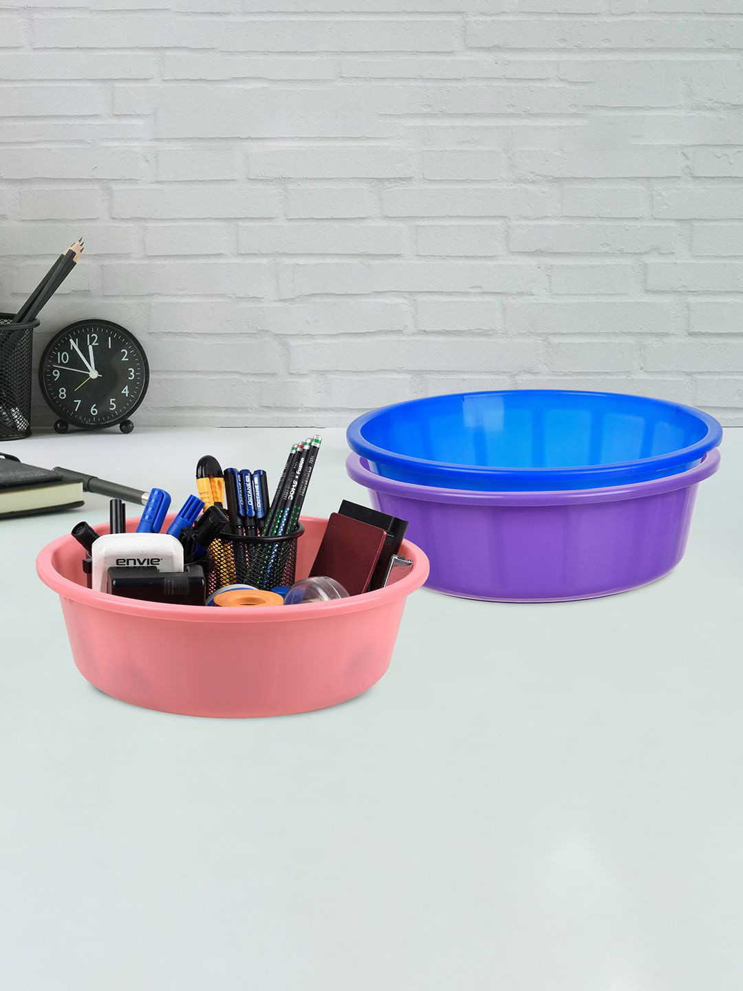 

Kuber Industries Purple & Blue 3 Pieces Regular Desk Organisers