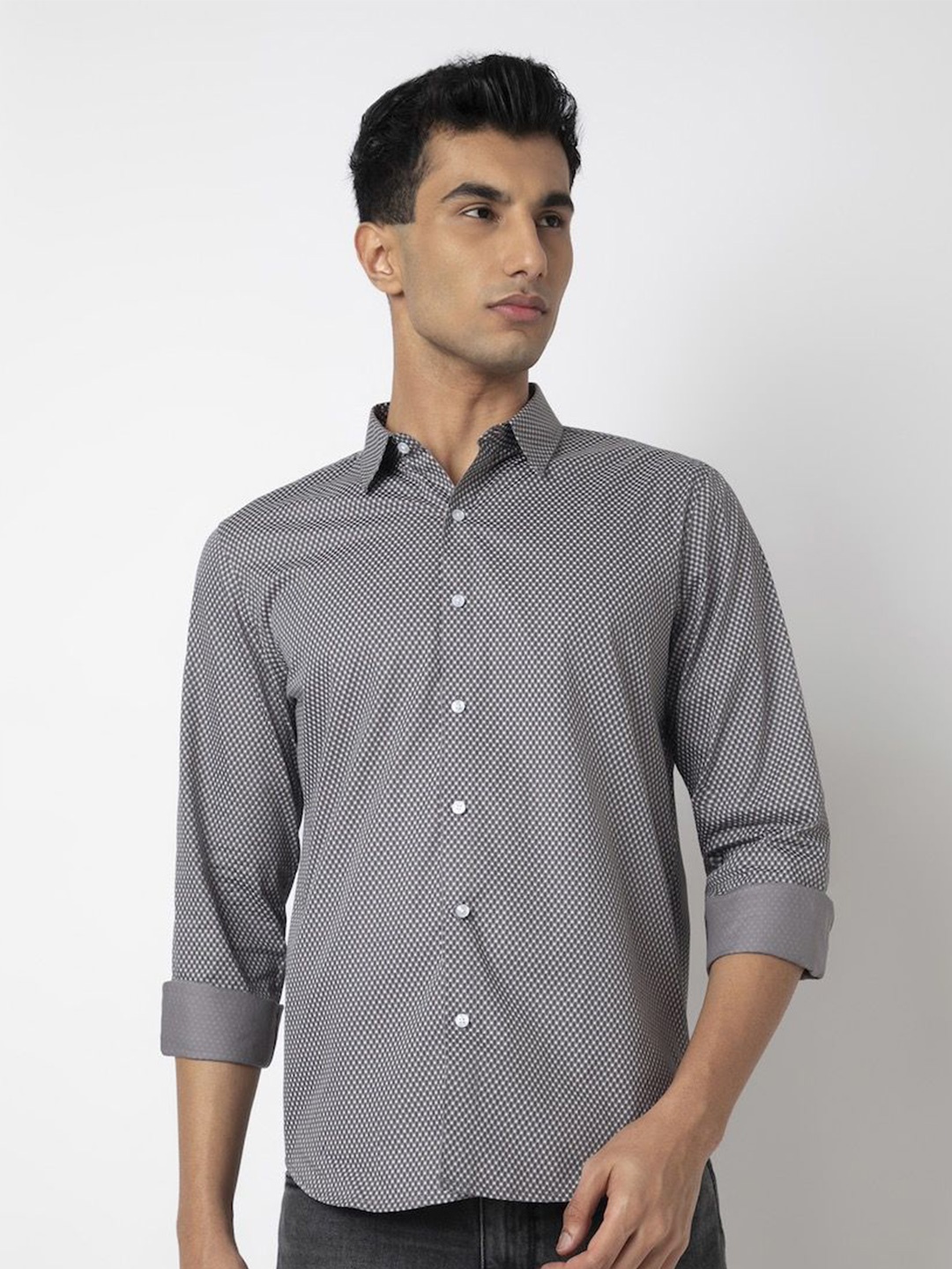 

MARK & ALBERT Men Slim Fit Floral Opaque Printed Casual Shirt, Grey