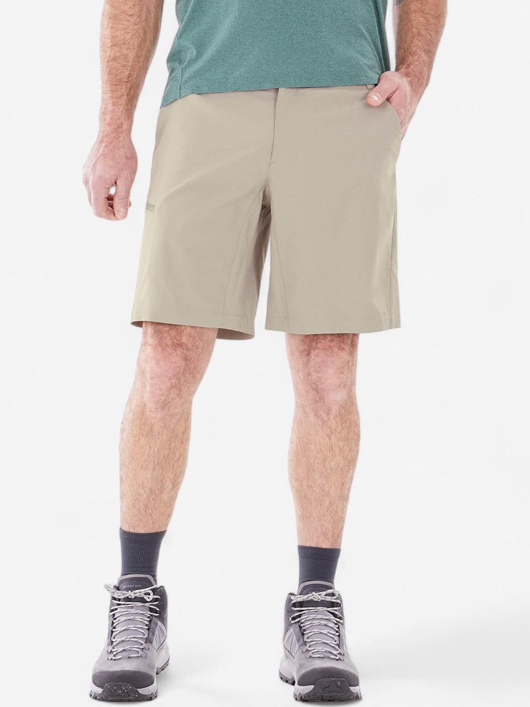 

Quechua By Decathlon Men Regular Fit Mid-Rise Dry Fit Shorts, Beige