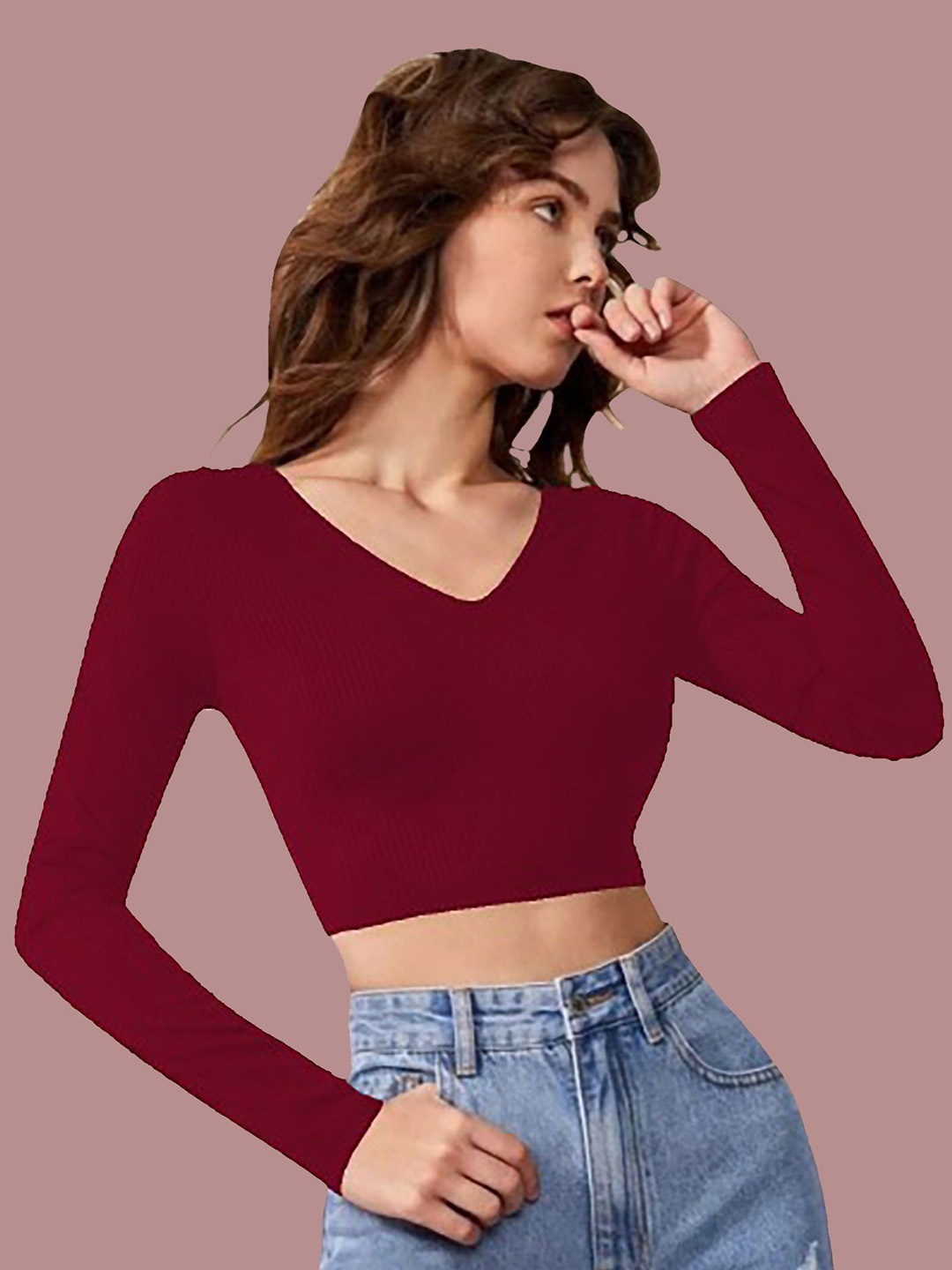

Dream Beauty Fashion Crop Top, Maroon
