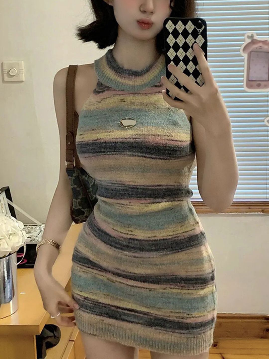 

DressBerry Striped Bodycon Mini Dress, Blue