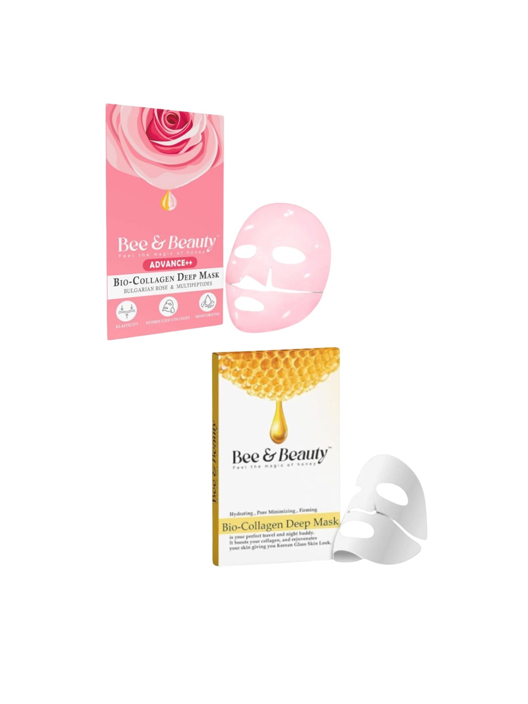 

Bee & Beauty Set Of 2 Hydrating Bio-Collagen Real Deep Sheet Masks Duo, White