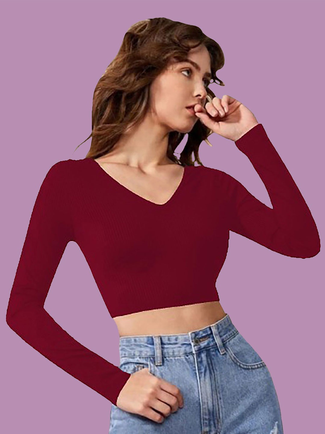 

Dream Beauty Fashion Crop Top, Maroon