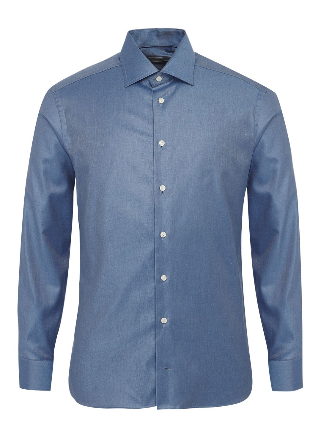 

Eton Men Cutaway Collar Solid Cotton Casual Shirt, Blue