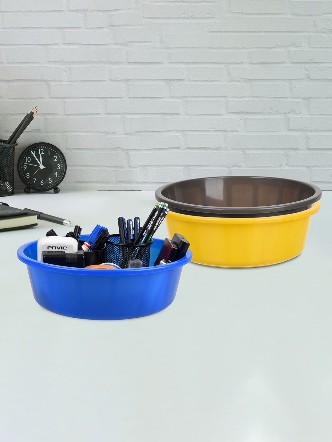 

Kuber Industries Yellow & Grey 3 Pieces Regular Multi-Utility Organisers