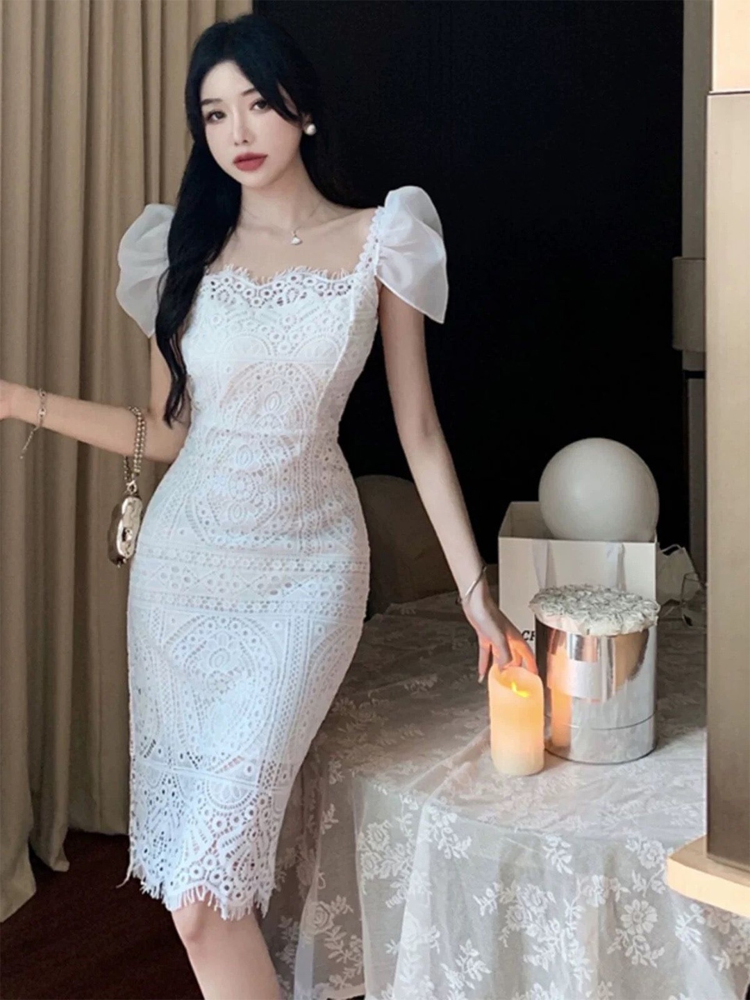 

MADE FOR HER LABEL Sheath Midi Dress, White