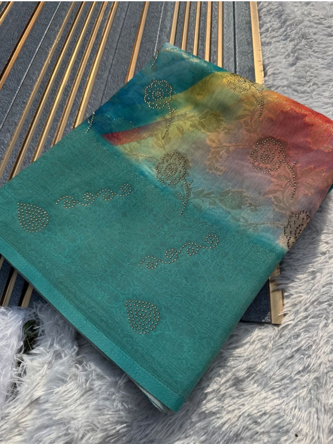 

DIVASTRI Woven Design Zari Silk Cotton Banarasi Saree, Sea green