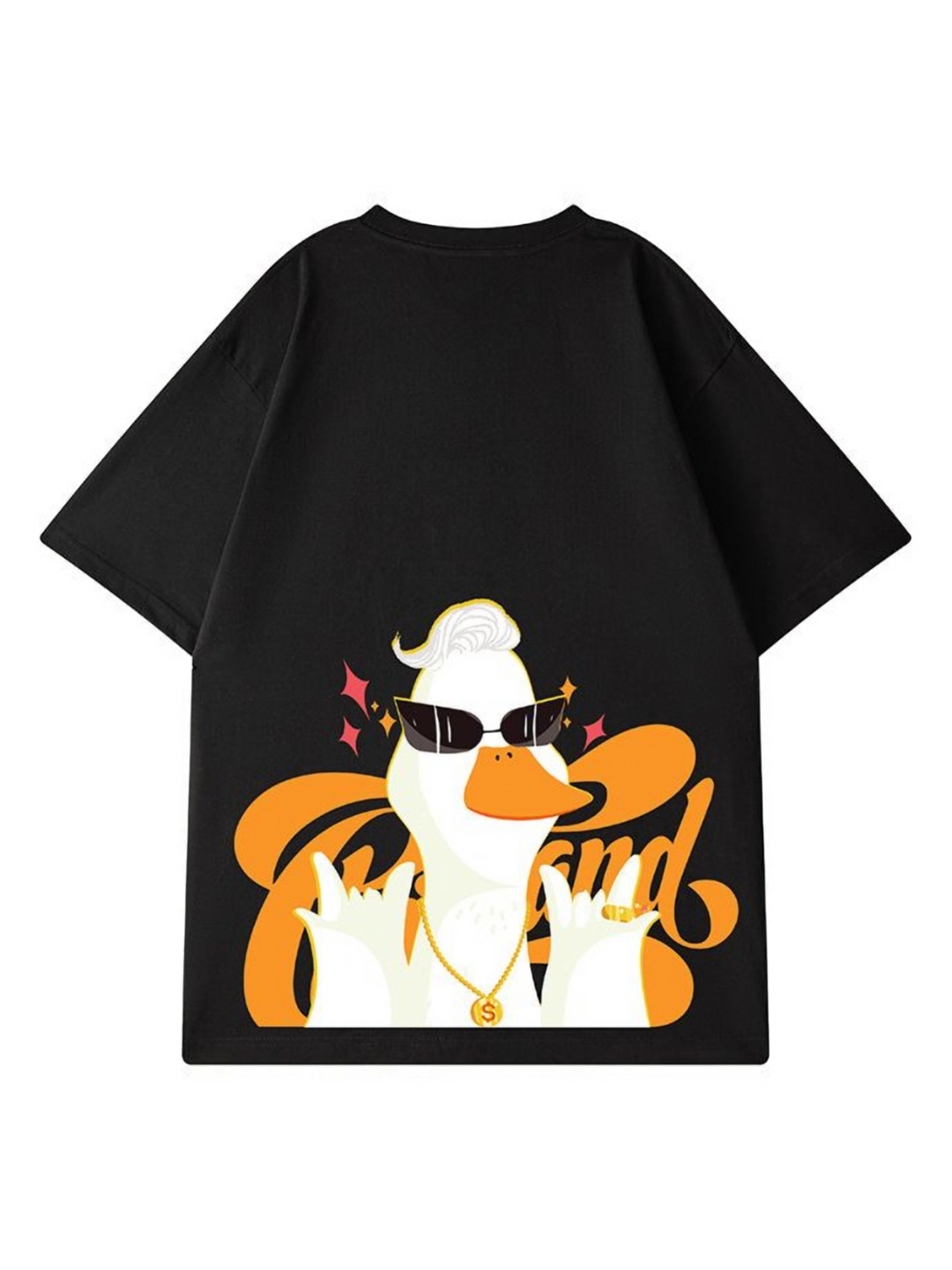 

HERE&NOW Men Graphic Printed Round Neck Oversized T-shirt, Black