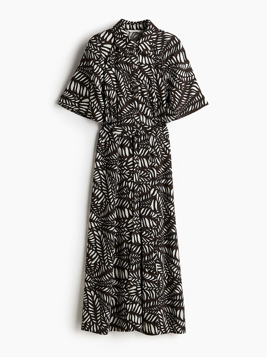 

H&M Tie-Belt Shirt Dress, Brown