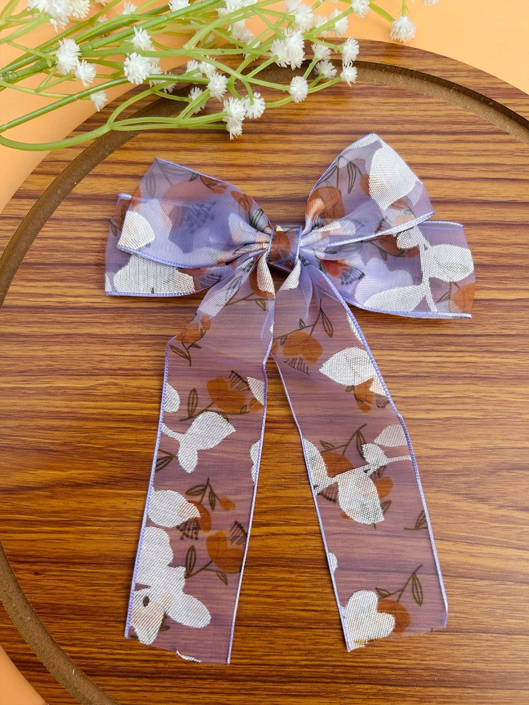 

Radhya Accessories Printed Alligator Hair Bow Clip, Purple