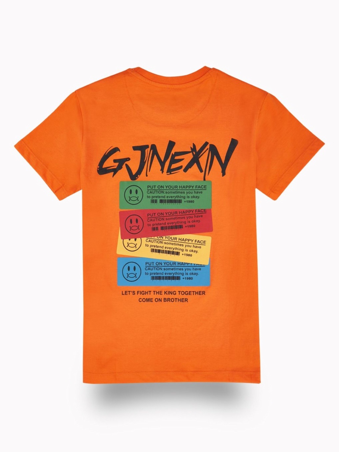 

Gini and Jony Boys Typography Printed Round Neck Cotton T-shirt, Orange