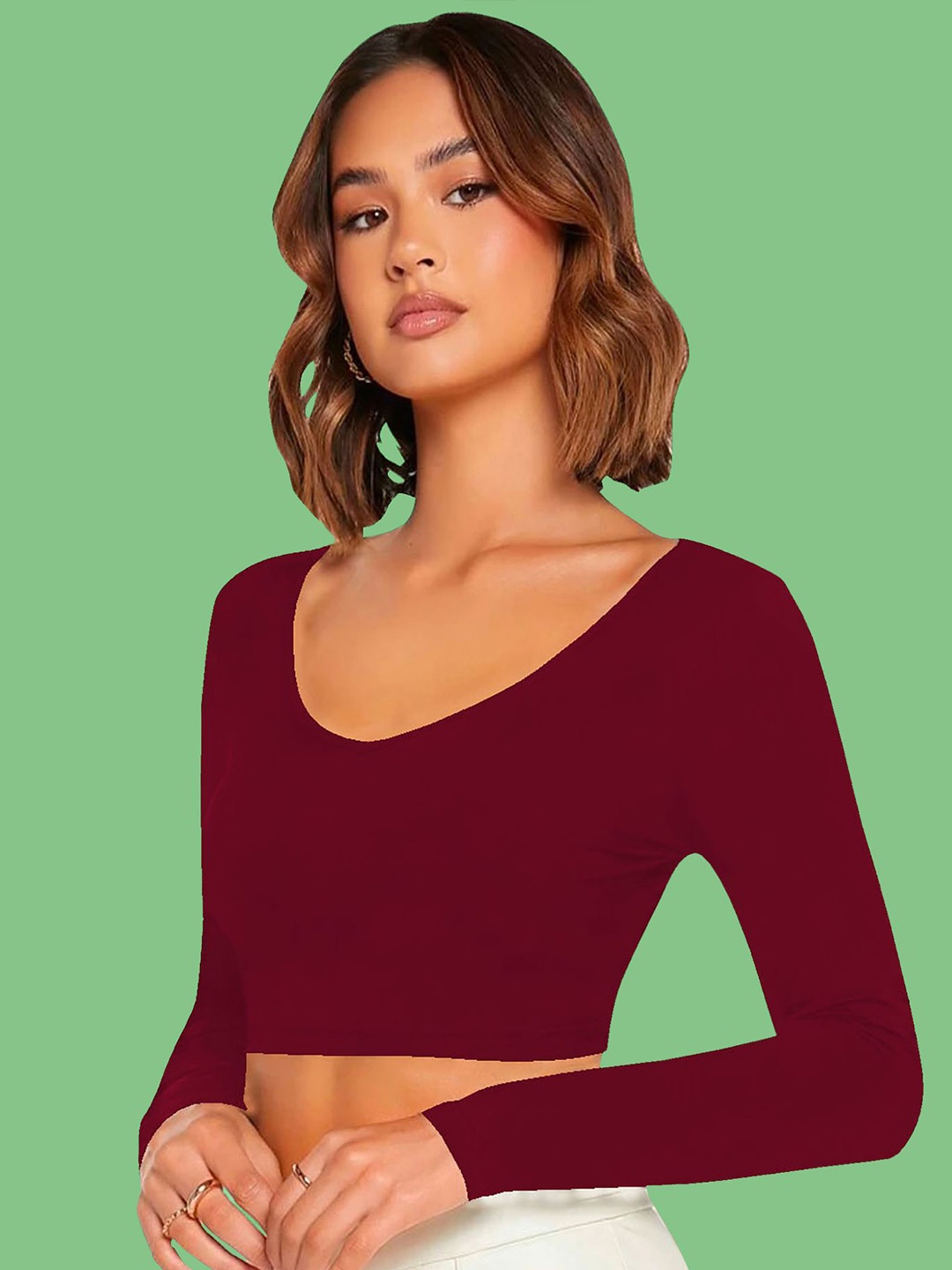 

Dream Beauty Fashion Crop Top, Maroon