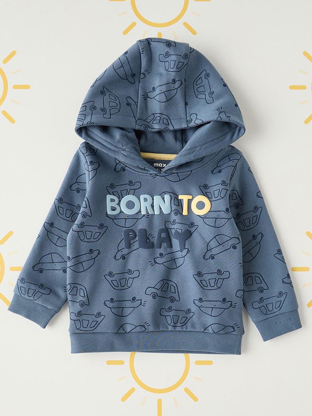 

max Boys Printed Sweatshirt, Blue