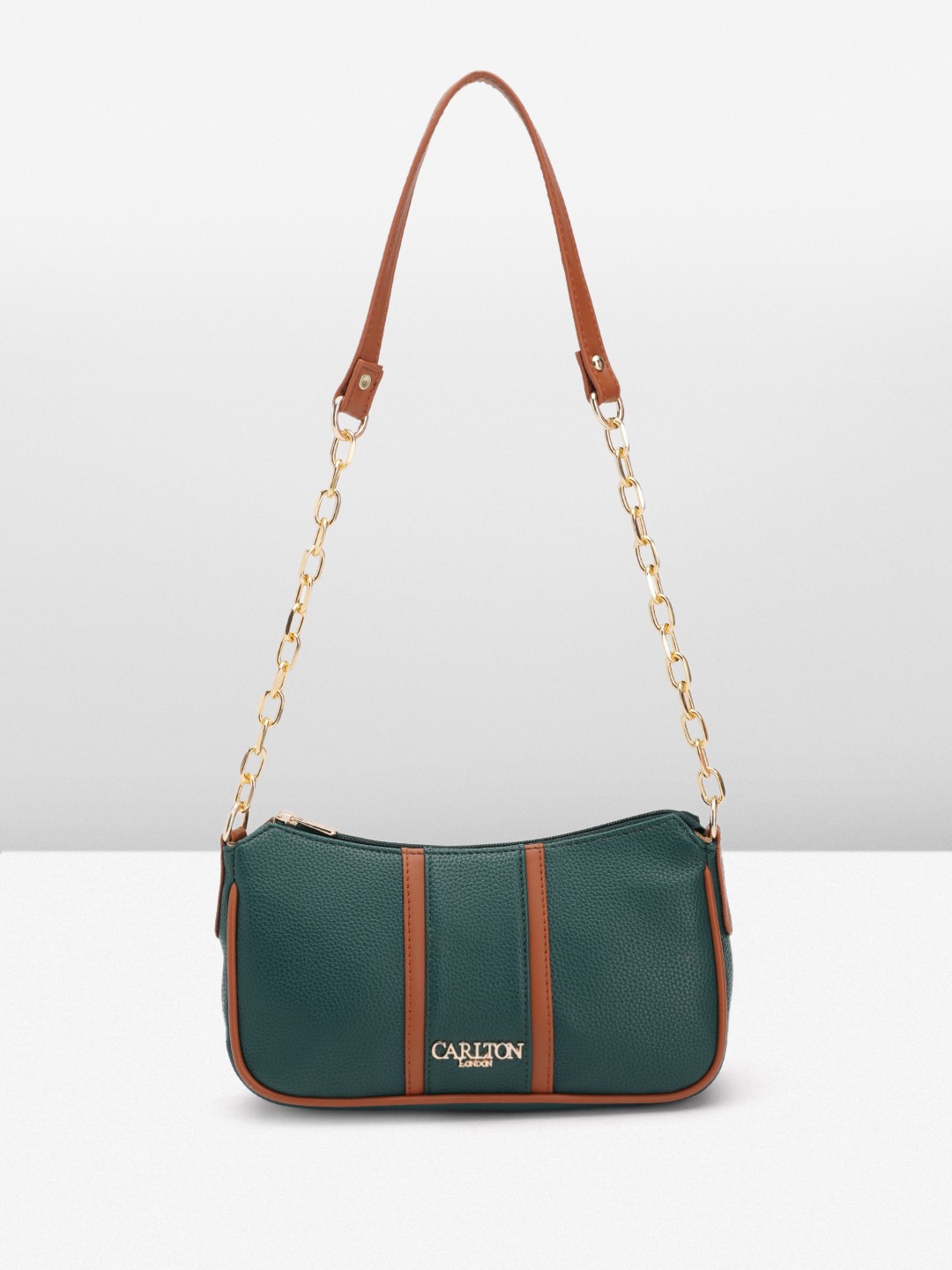 

Carlton London Striped Structured Sling Bag, Green