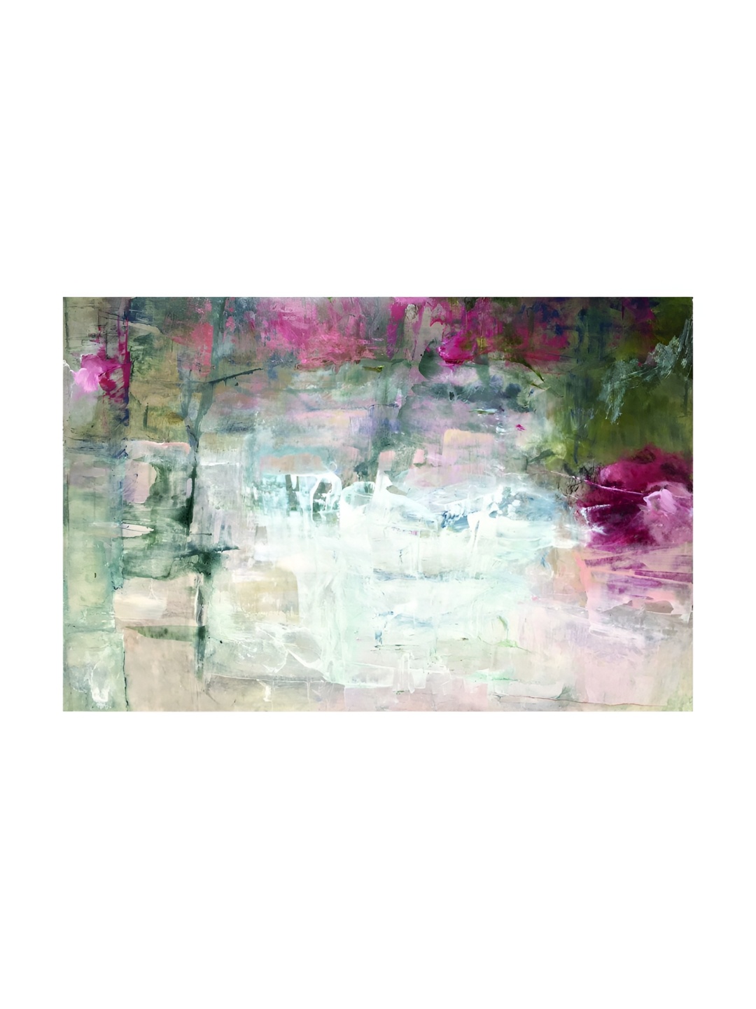 

Inephos Pink & White Abstract Canvas Wall Art