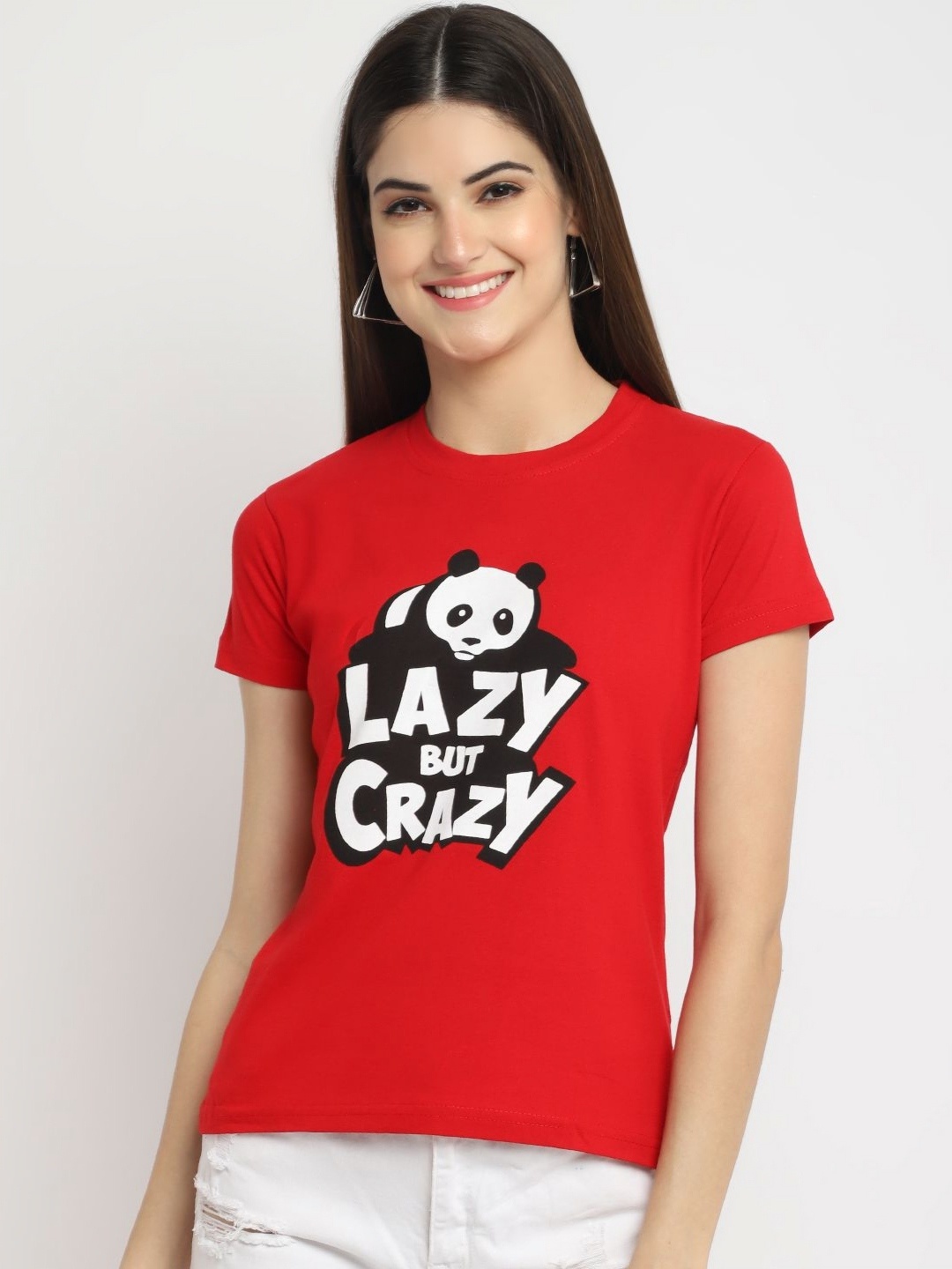 

CORSICA Women Regular Fit Graphic Printed Round Neck Cotton T-shirt, Red