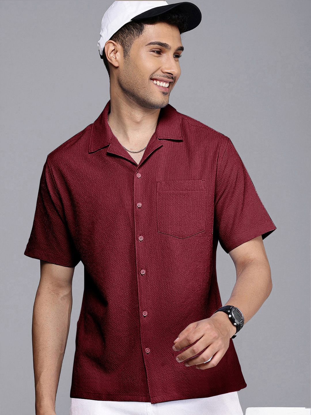 

Moda Rapido Men Standard Opaque Casual Shirt, Maroon