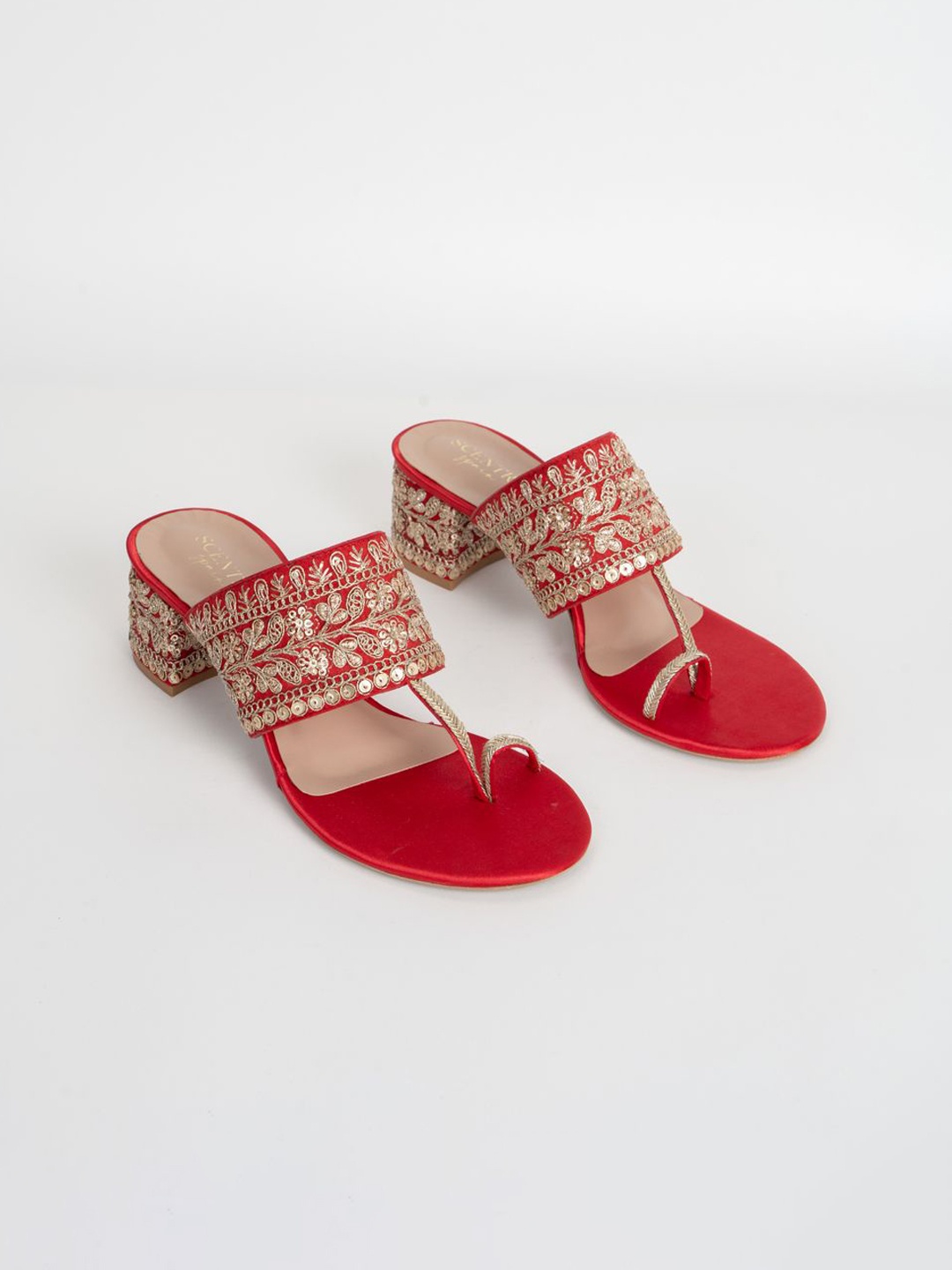 

SCENTRA Party Block Sandals, Red
