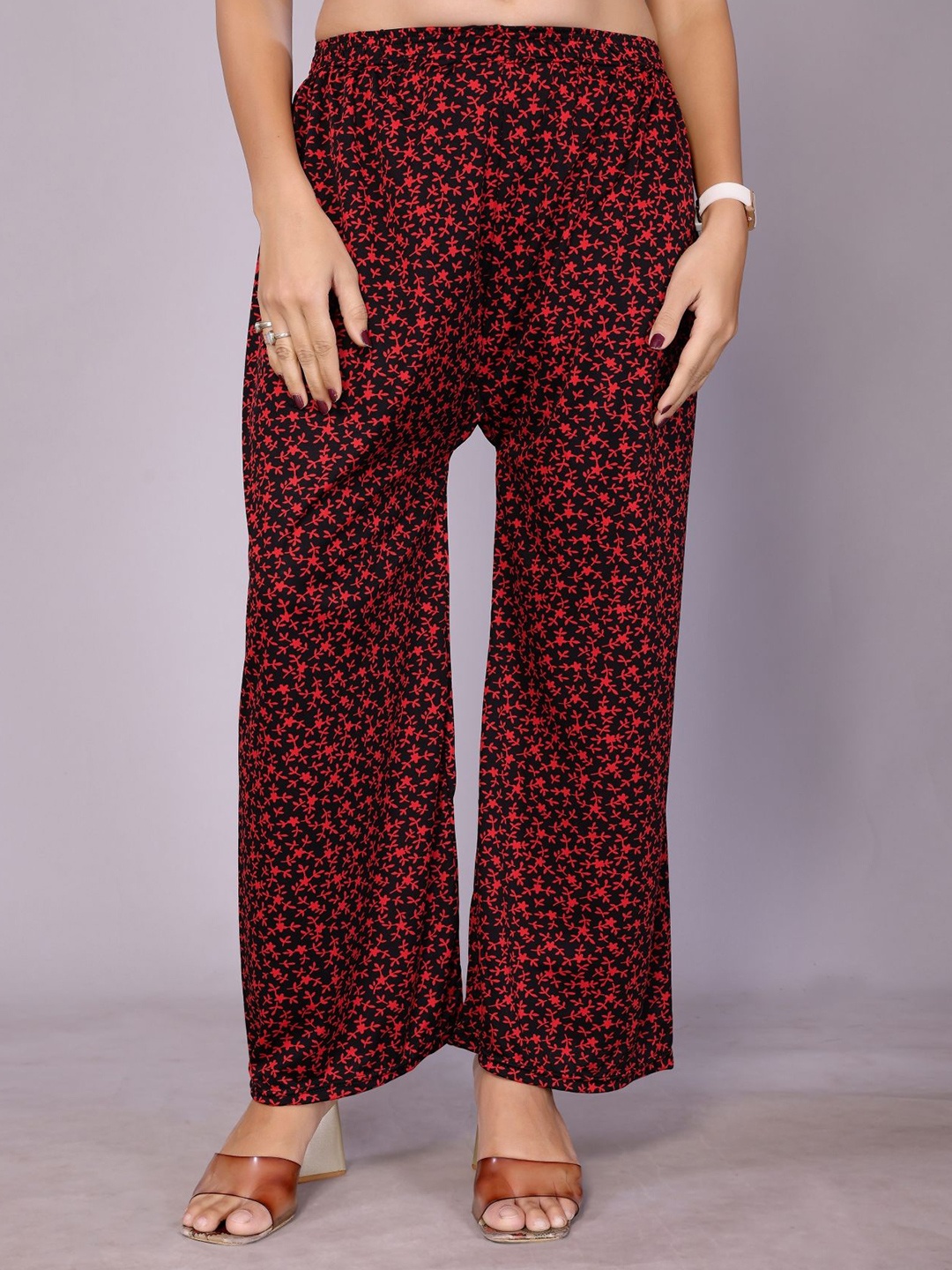

vj fashion Women Printed Palazzos, Red