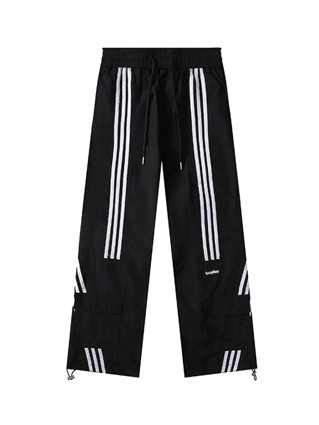 

DressBerry Women Striped Printed Mid-Rise Flat-Front Jogger Trousers, Black