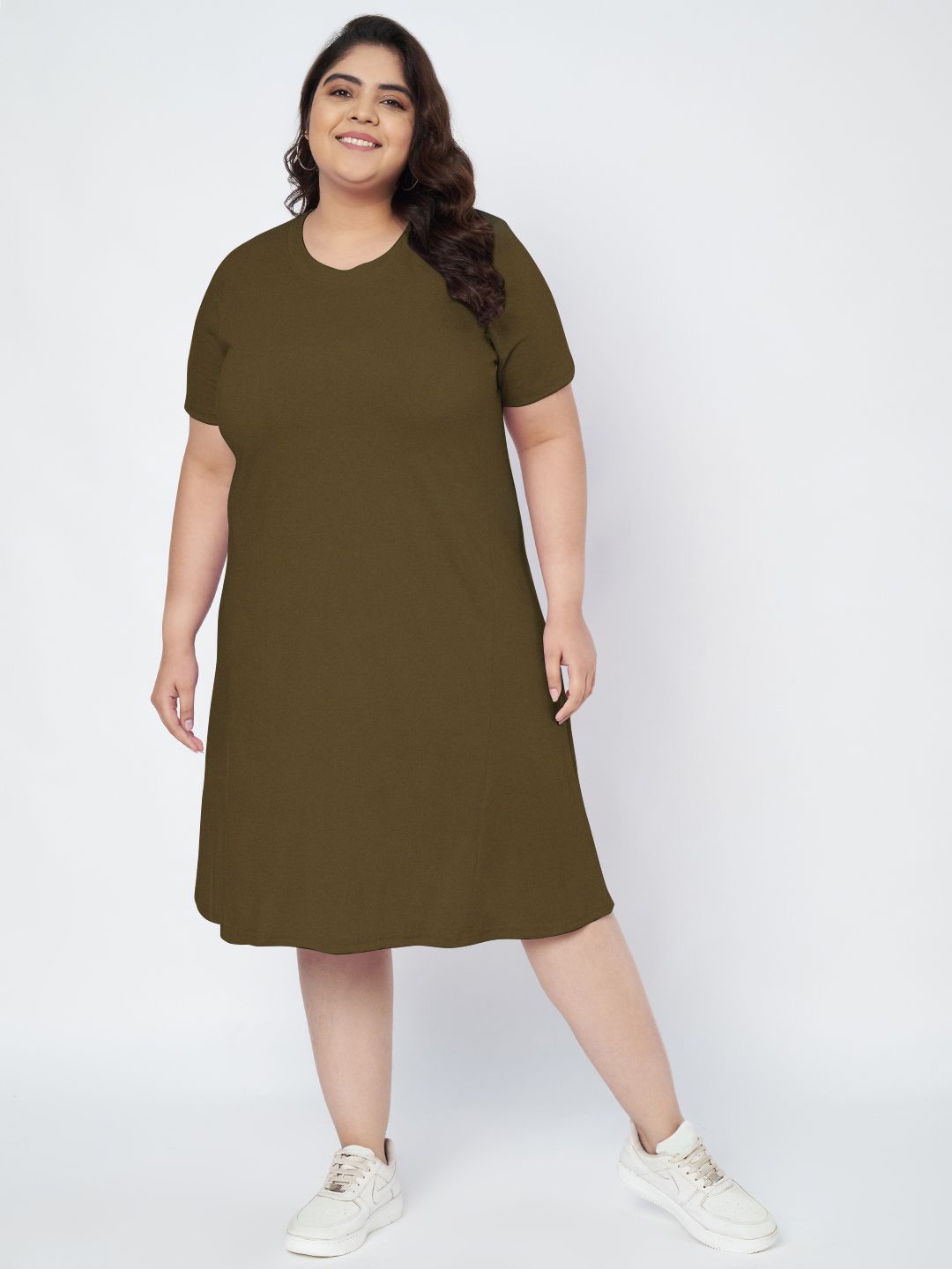 

BRINNS Women Plus Size T-shirt Dress, Olive